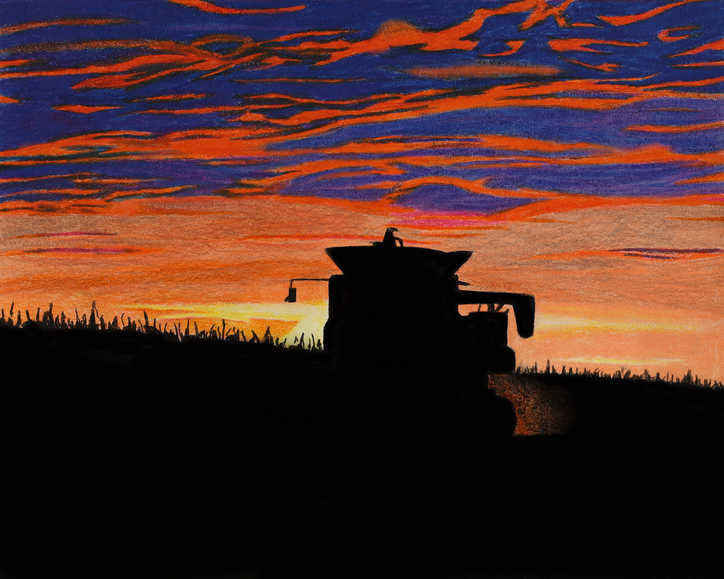 Iowa sunset drawing